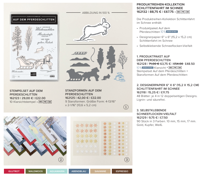 Produktreihe Schlittenfahrt im Schnee von Stampin Up!