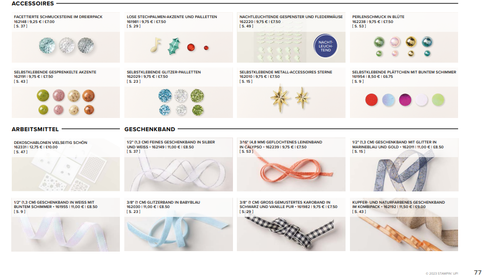 Accessoires aus dem Minikatalog